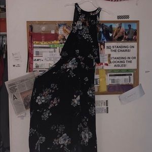 black maxi floral dress